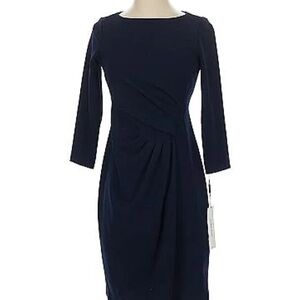 Women’s Calvin Klein 3/4 Sleeved Navy Blue Knee Length Sheath Dress Size 14W